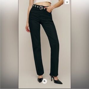 Reformation Black Straight Leg Jeans